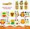 30 Packs Fall Thanksgiving Crafts for Kids Thanksgiving Owl DIY Artwork with Fall Autumn Leaves Pumpkins Stickers Create Your Own Owl Set for Kindergarten Home Class Game Activities.
